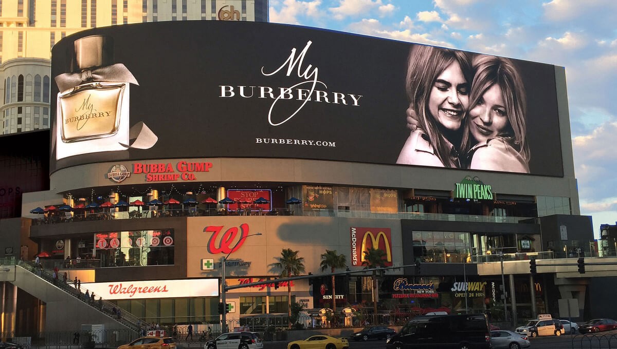 Digital billboard advertising displayed on a Las Vegas street