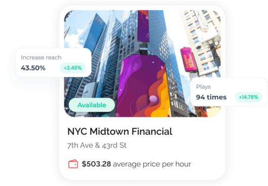 Platform UI component used in DOOH advertising dashboard