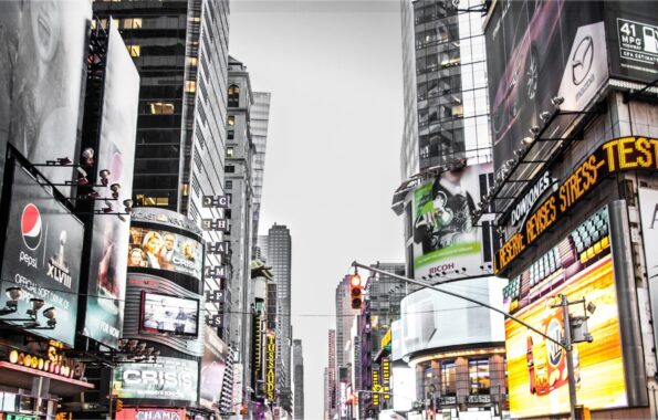 Digital out-of-home advertising screens in public and urban locations